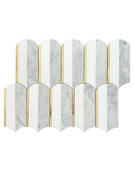JUMBO FEATHER CARRARA + THASSOS + GOLD