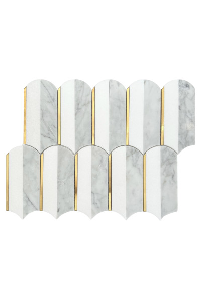 JUMBO FEATHER CARRARA + THASSOS + GOLD
