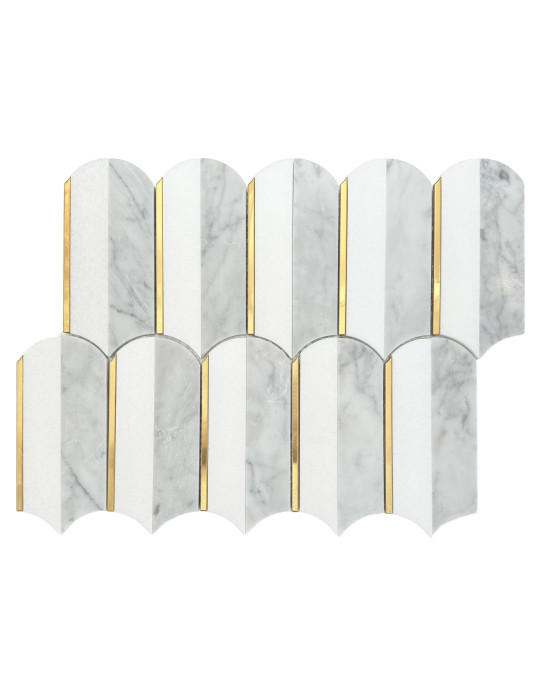 JUMBO FEATHER CARRARA + THASSOS + GOLD