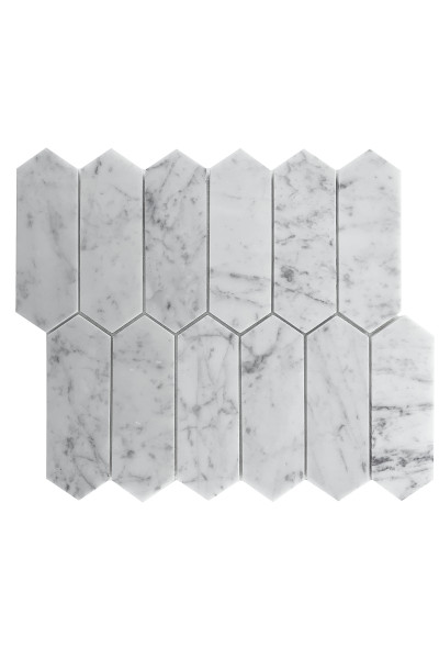 LONG HEX CARRARA HONED