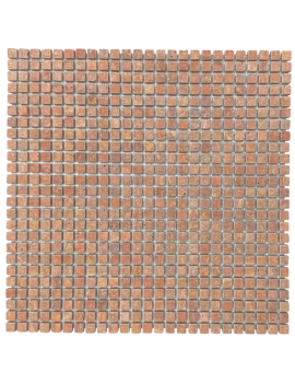 MINI SQUARE RED TRAVERTINE TUMBLED