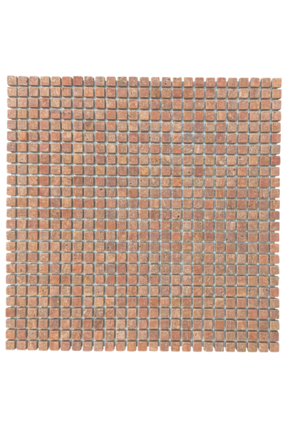 MINI SQUARE RED TRAVERTINE TUMBLED