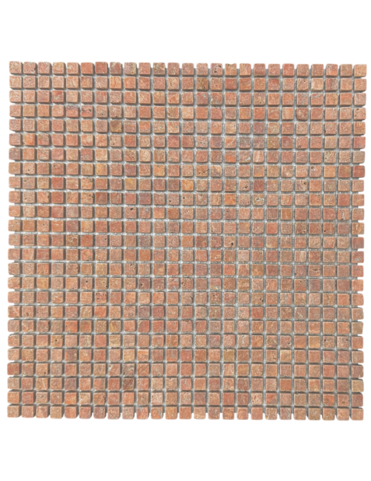 MINI SQUARE RED TRAVERTINE TUMBLED