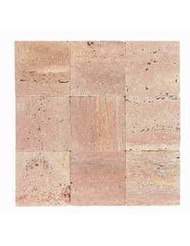 TRAVERTINE RED V2 SQUARE 100 TUMBLED