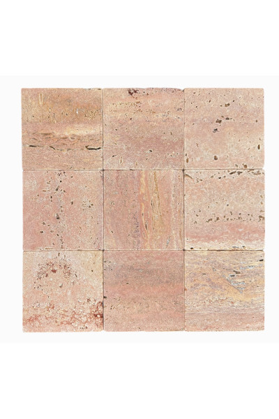 TRAVERTINE RED V2 SQUARE 100 TUMBLED