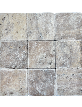 TRAVERTINE SILVER SQUARE 100 TUMBLED