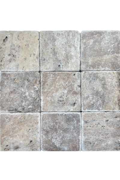 TRAVERTINE SILVER SQUARE 100 TUMBLED