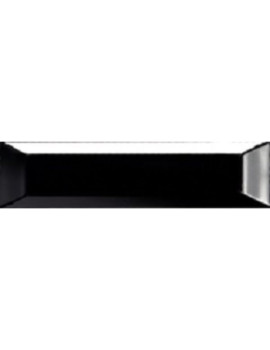 URBAN SUBWAY BEVELLED PLAIN BLACK GLOSS 75X300MM