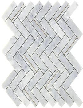 DECO HERRINGBONE CARRARA