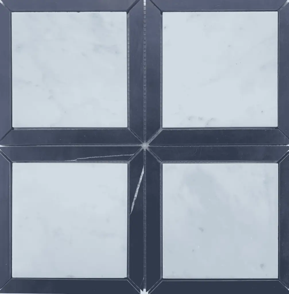 CARRARA+NERO BORDER HONED