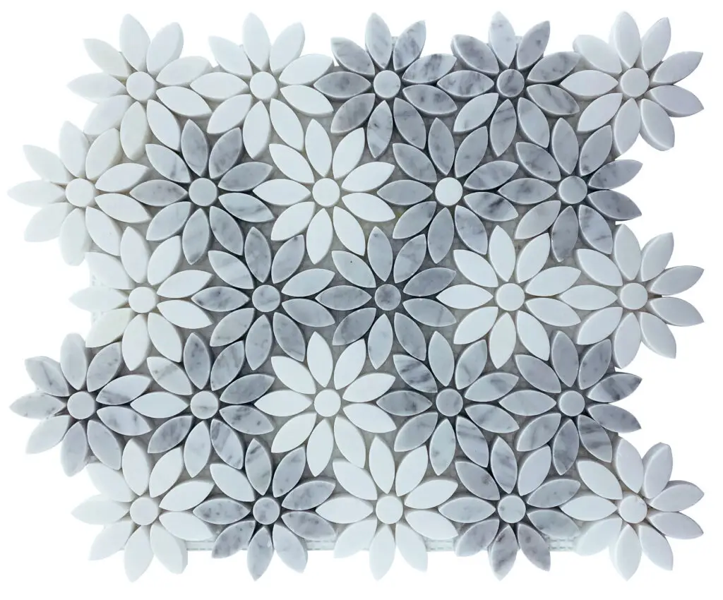 FLOWER CARRARA+THASSOS HONED