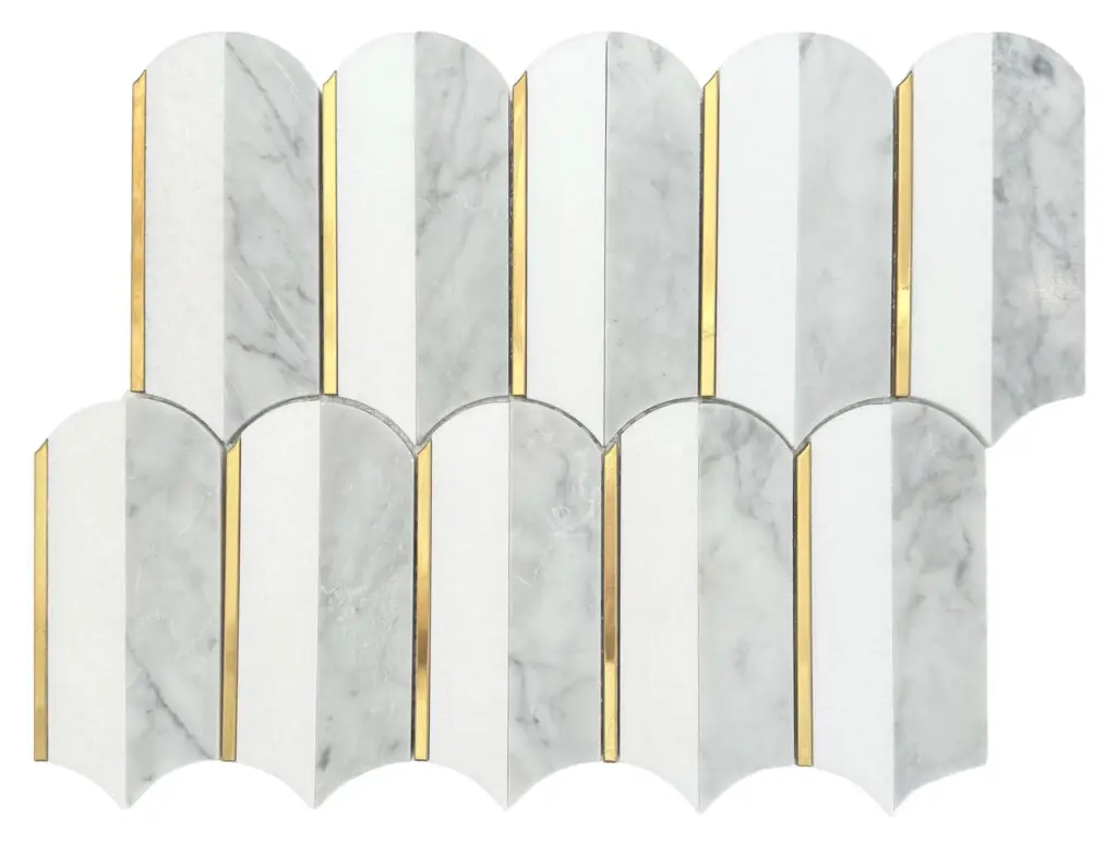 JUMBO FEATHER CARRARA + THASSOS + GOLD
