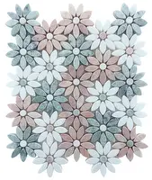 FLOWER CARRARA+THASSOS HONED