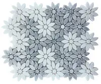 FLOWER CARRARA+THASSOS HONED