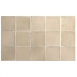 Beige ceramic tiles arranged in a 4-by-5 grid with light grout lines.