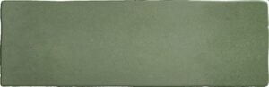 Weathered green rectangular tile with rounded corners and rough texture.