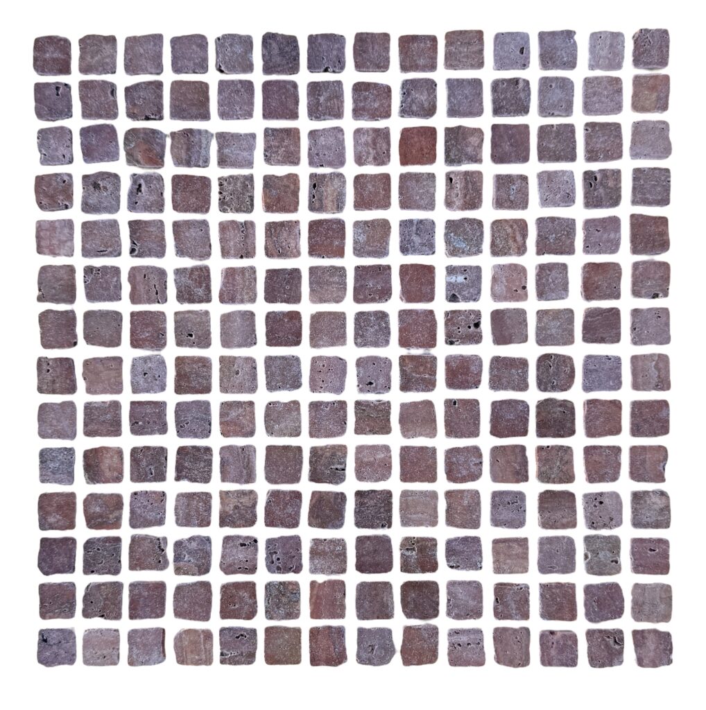 MINI SPLIT RED TRAVERTINE 20 TUMBLED