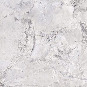 Close-up of a light gray marble surface with white and darker gray veins, showing a smooth textured stone pattern.