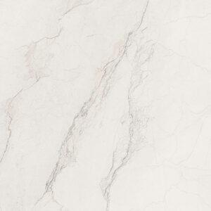 White marble surface with soft gray veins running diagonally.