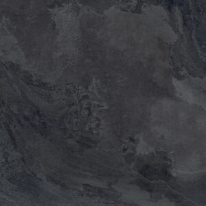 Close-up of a dark, rough rock surface with uneven textures and subtle gray tones.