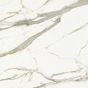 Close-up of white marble surface with gray veining.