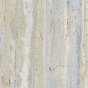 Close-up of beige marble with vertical cream and gray veining texture used as a background material.