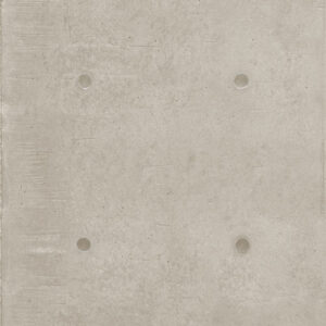 Concrete wall panel with four evenly spaced circular holes in a 2-by-2 grid, industrial look.